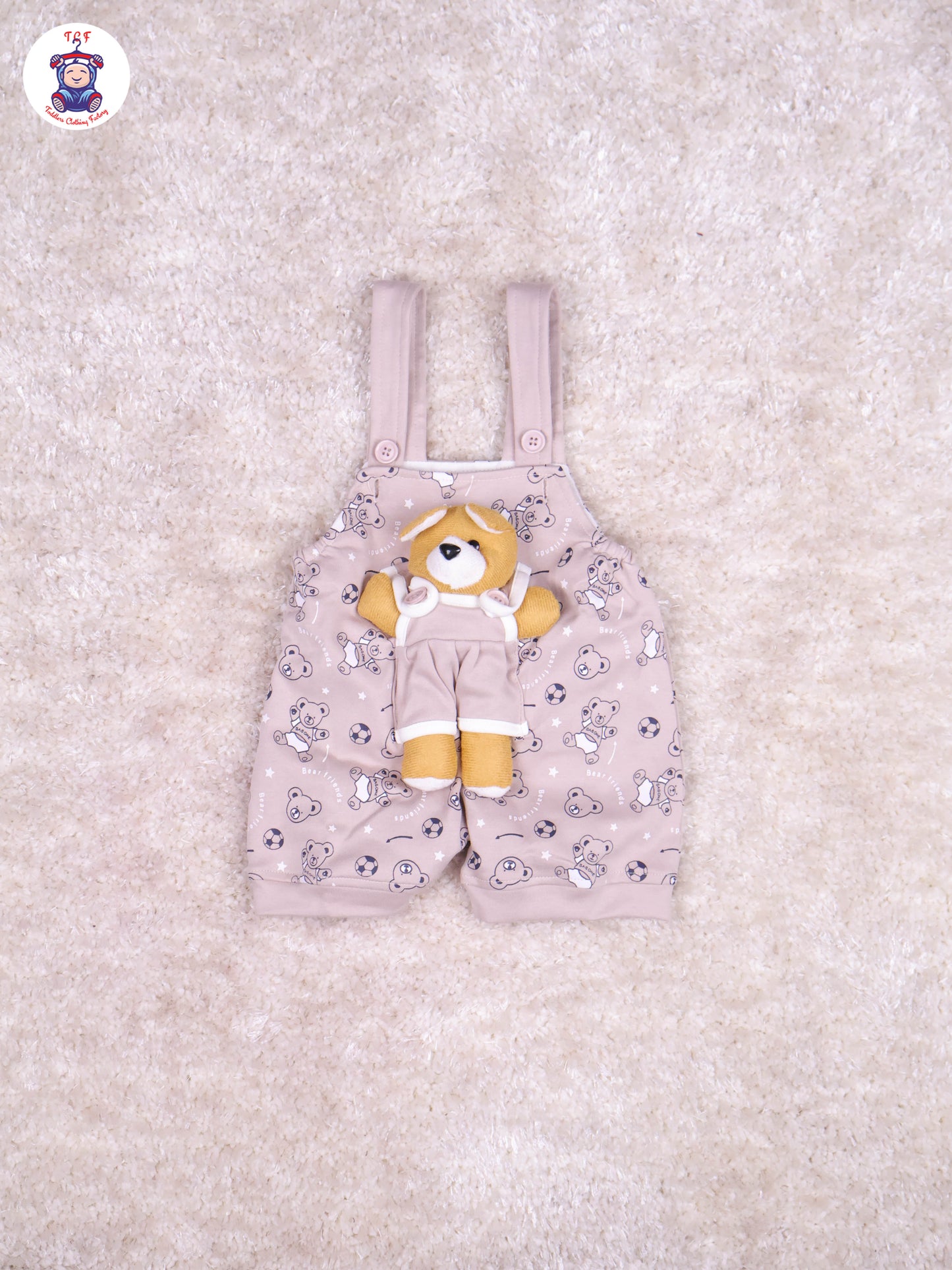 Light Pink & White - Teddy Jumpsuits