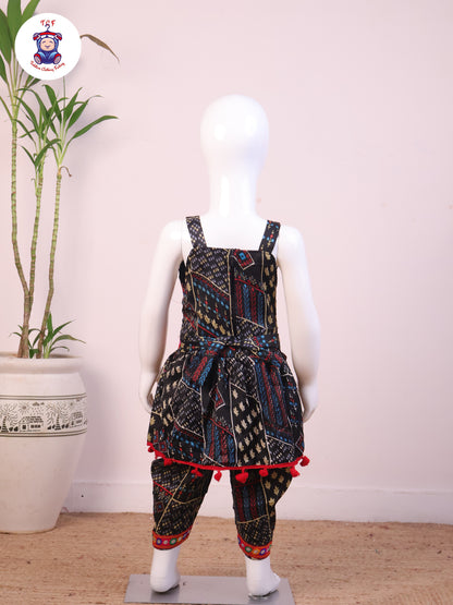Black - Dhoti Kurti Top & Bottom Set