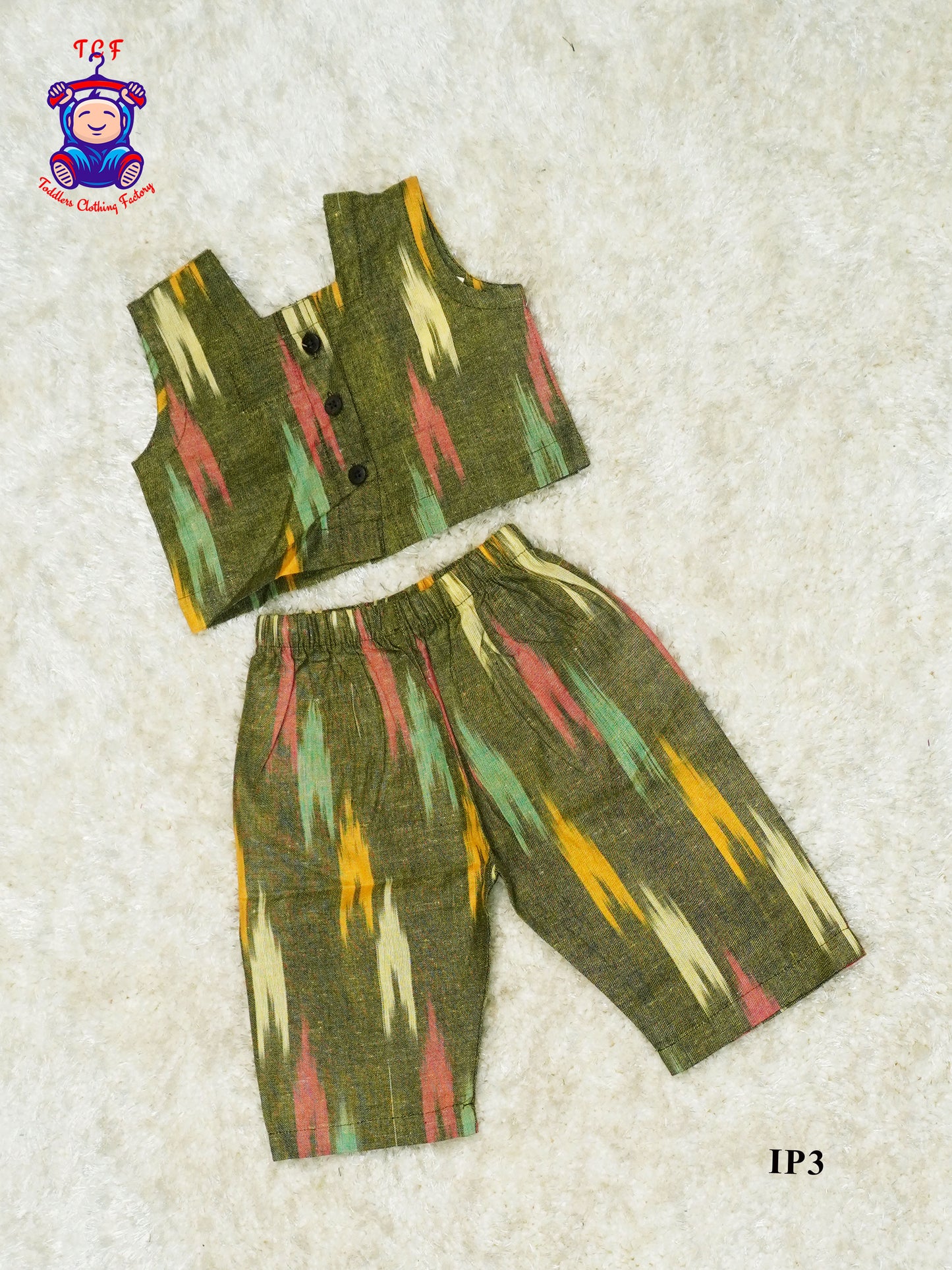 Mustard - Girls Readymade Ikat Pyjama Sets