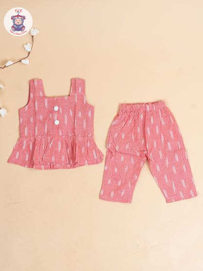 Pink - Girls Readymade Ikat Co-ords Sets