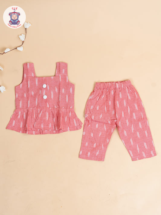 Pink - Girls Readymade Ikat Co-ords Sets
