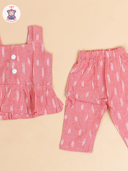 Pink - Girls Readymade Ikat Co-ords Sets