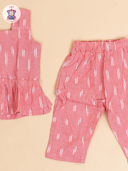 Pink - Girls Readymade Ikat Co-ords Sets