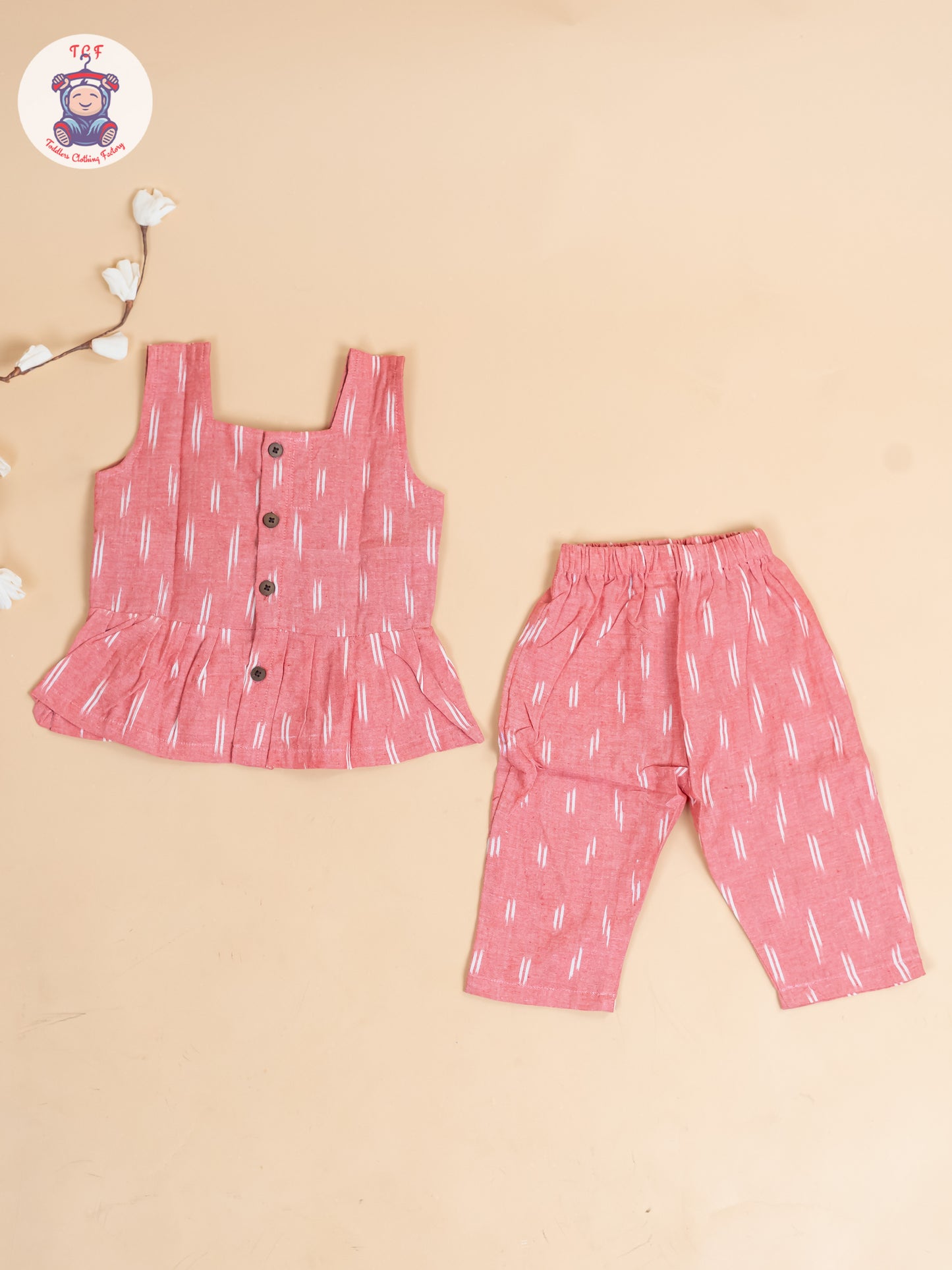 Pink - Girls Readymade Ikat Co-ords Sets