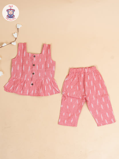 Pink - Girls Readymade Ikat Co-ords Sets