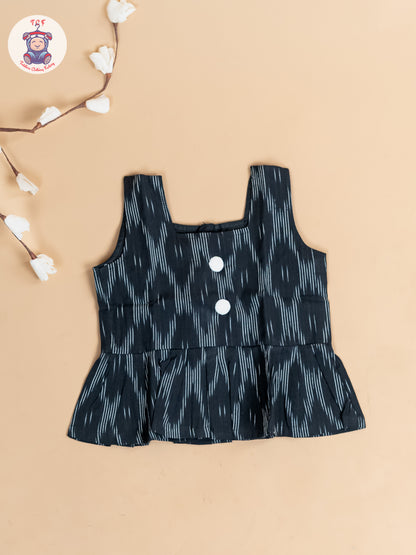 Black - Girls Readymade Ikat Co-ords Sets