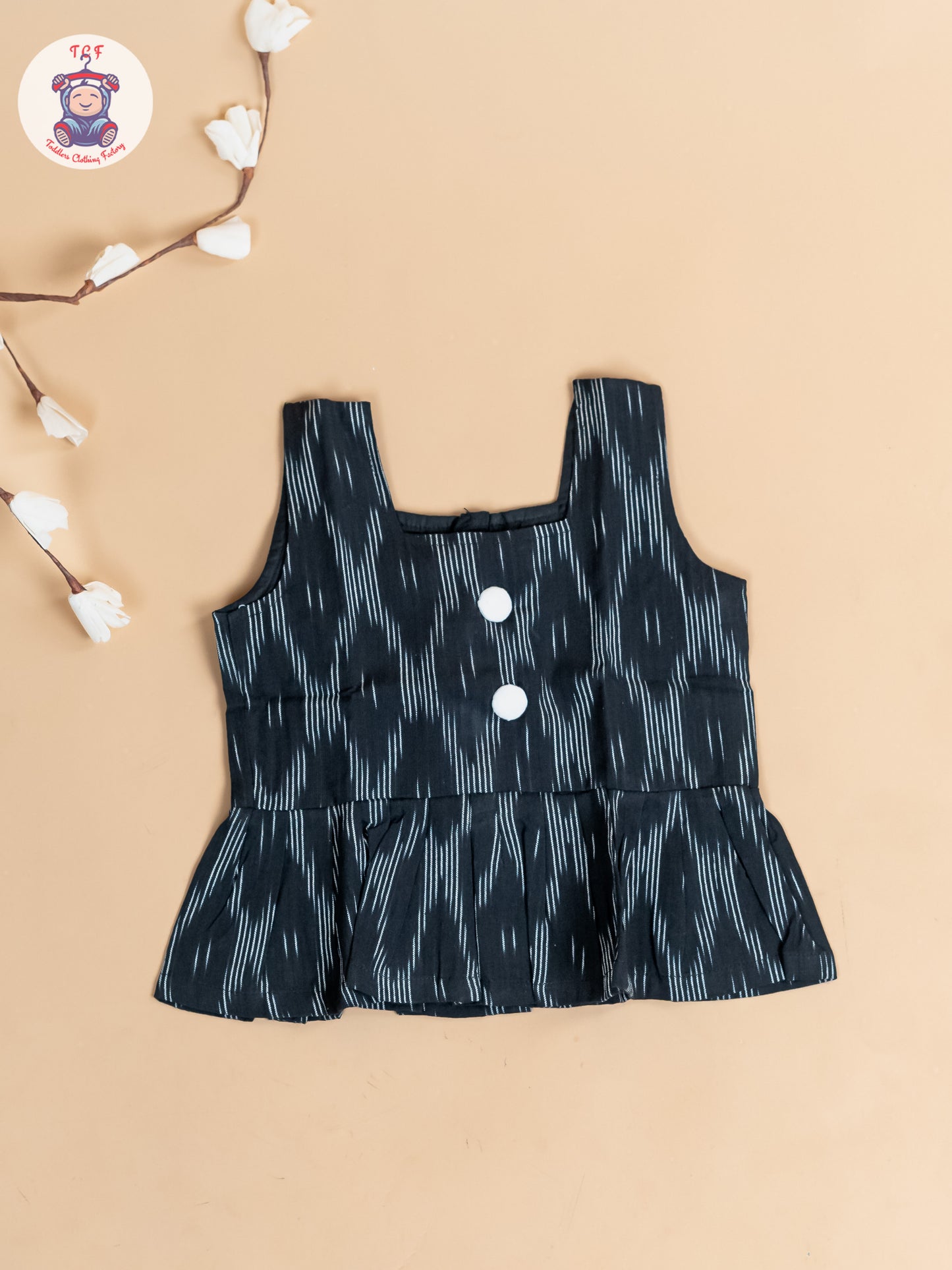 Black & White - Girls Readymade Ikat Co-ords Sets