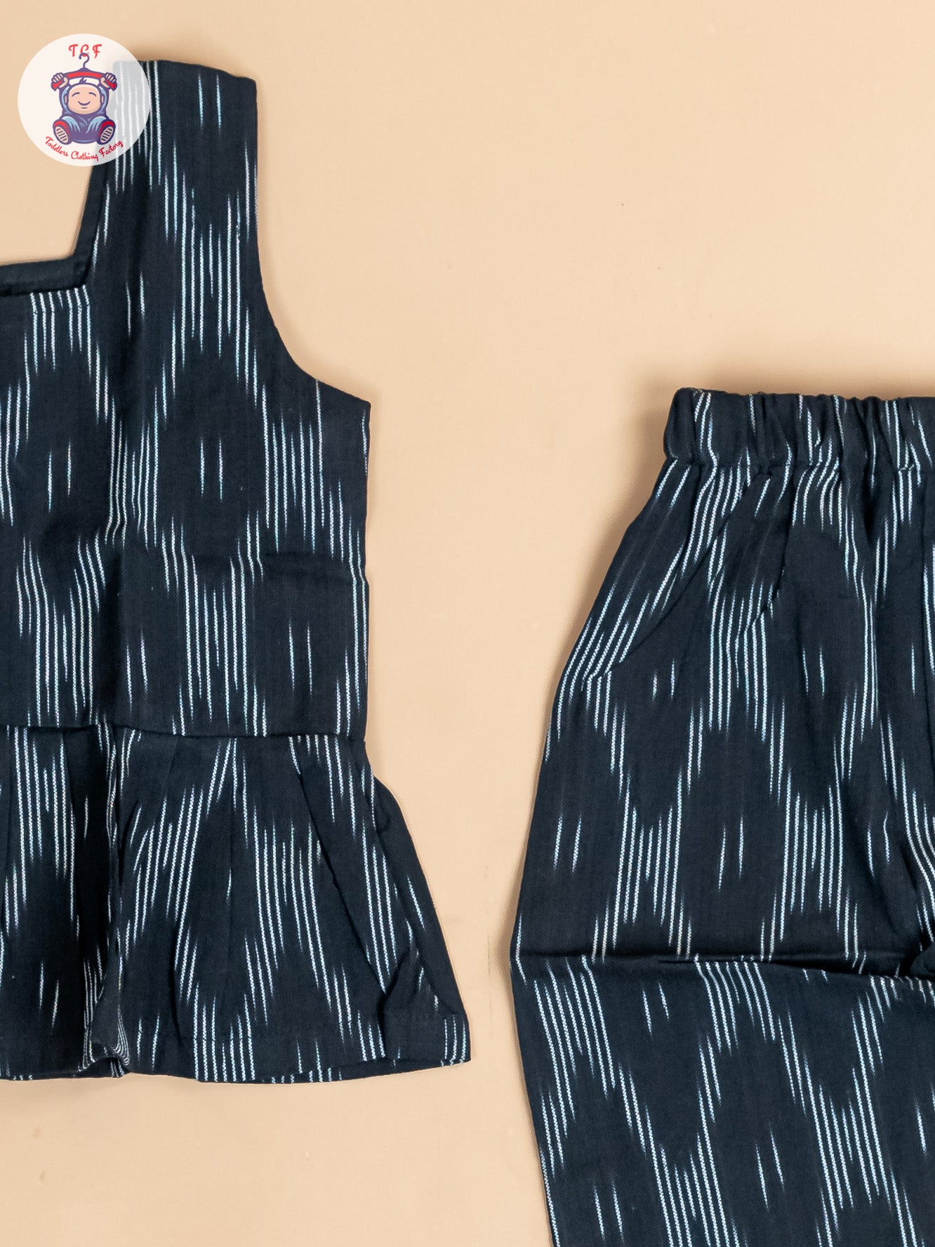 Black - Girls Readymade Ikat Co-ords Sets