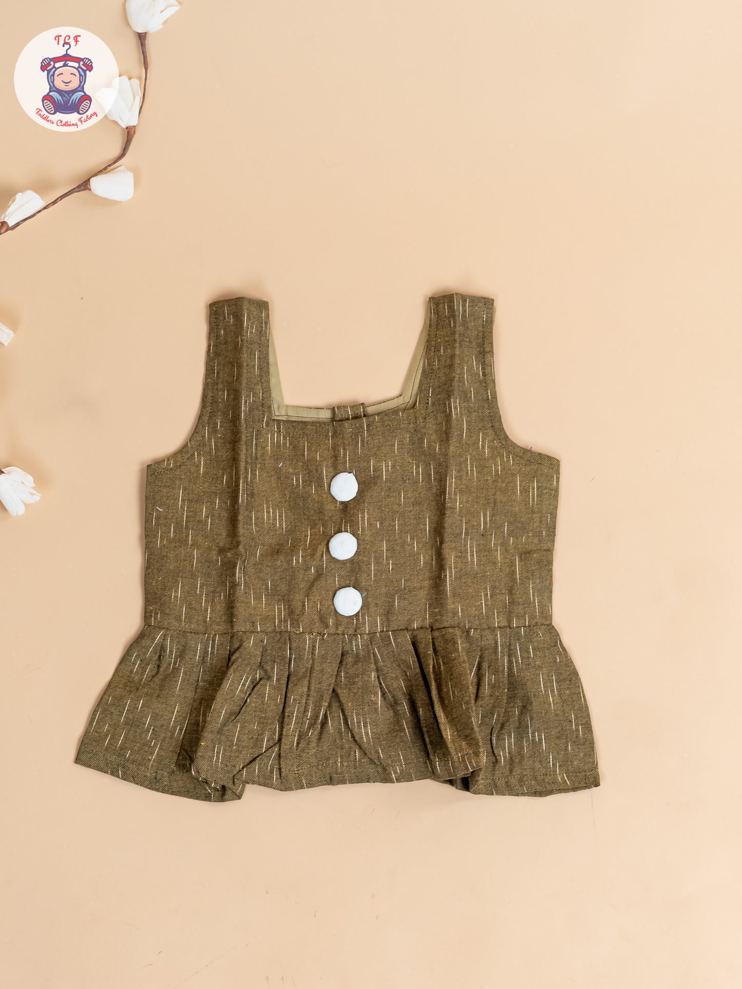 Light Green - Girls Readymade Ikat Co-ords Sets