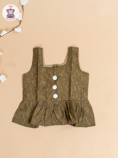 Light Green - Girls Readymade Ikat Co-ords Sets