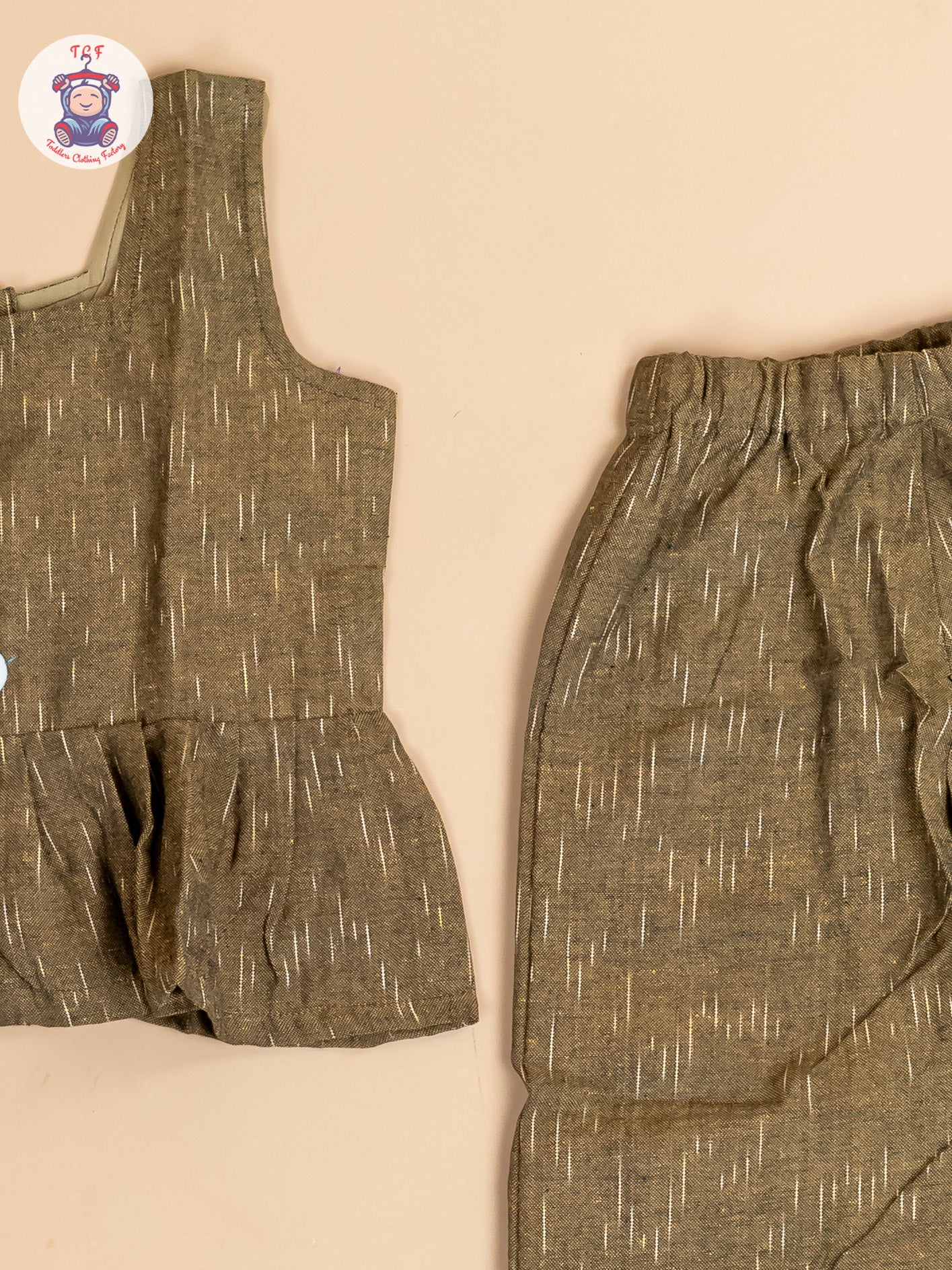 Light Green - Girls Readymade Ikat Co-ords Sets