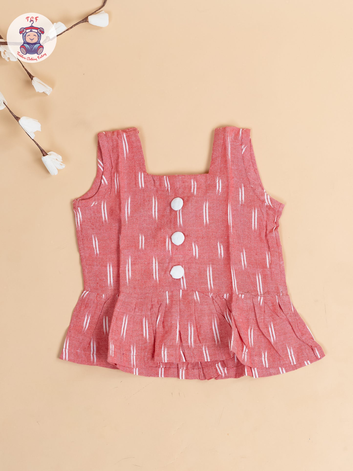 Pink & White - Girls Readymade Ikat Co-ords Sets