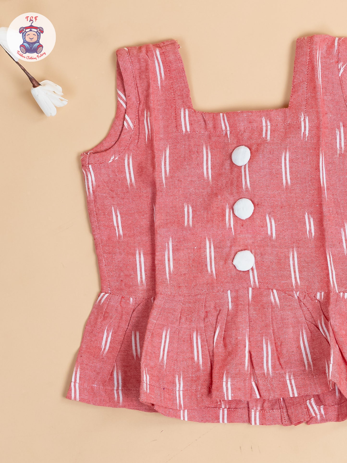 Pink & White - Girls Readymade Ikat Co-ords Sets