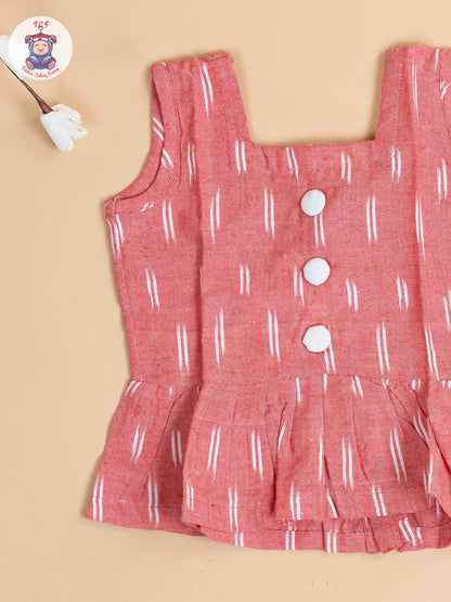 Pink & White - Girls Readymade Ikat Co-ords Sets