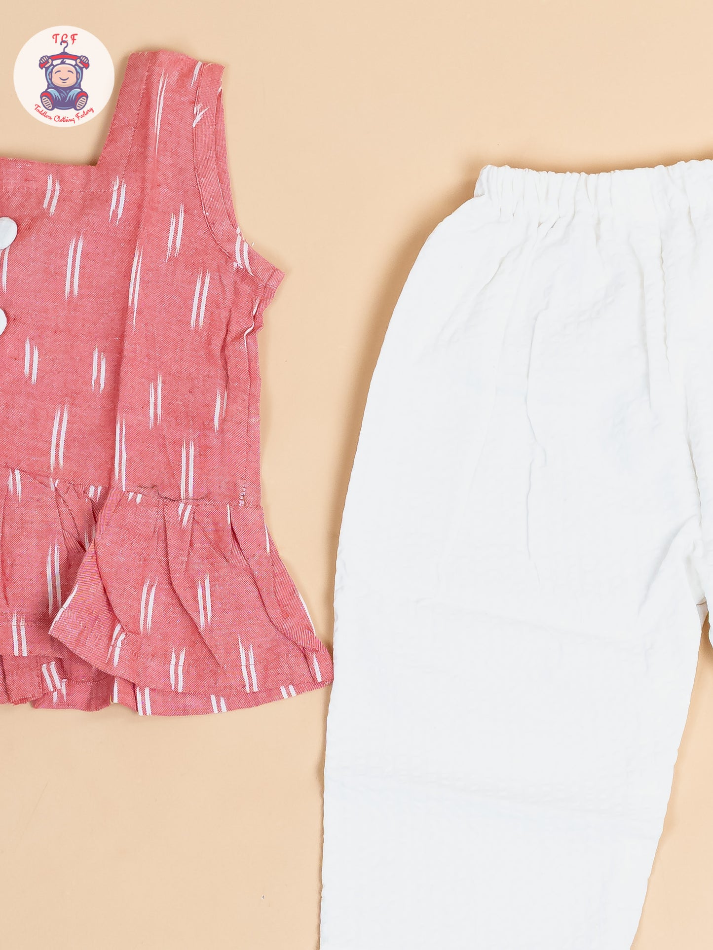 Pink & White - Girls Readymade Ikat Co-ords Sets