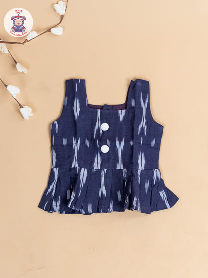 Navy Blue - Girls Readymade Ikat Co-ords Sets