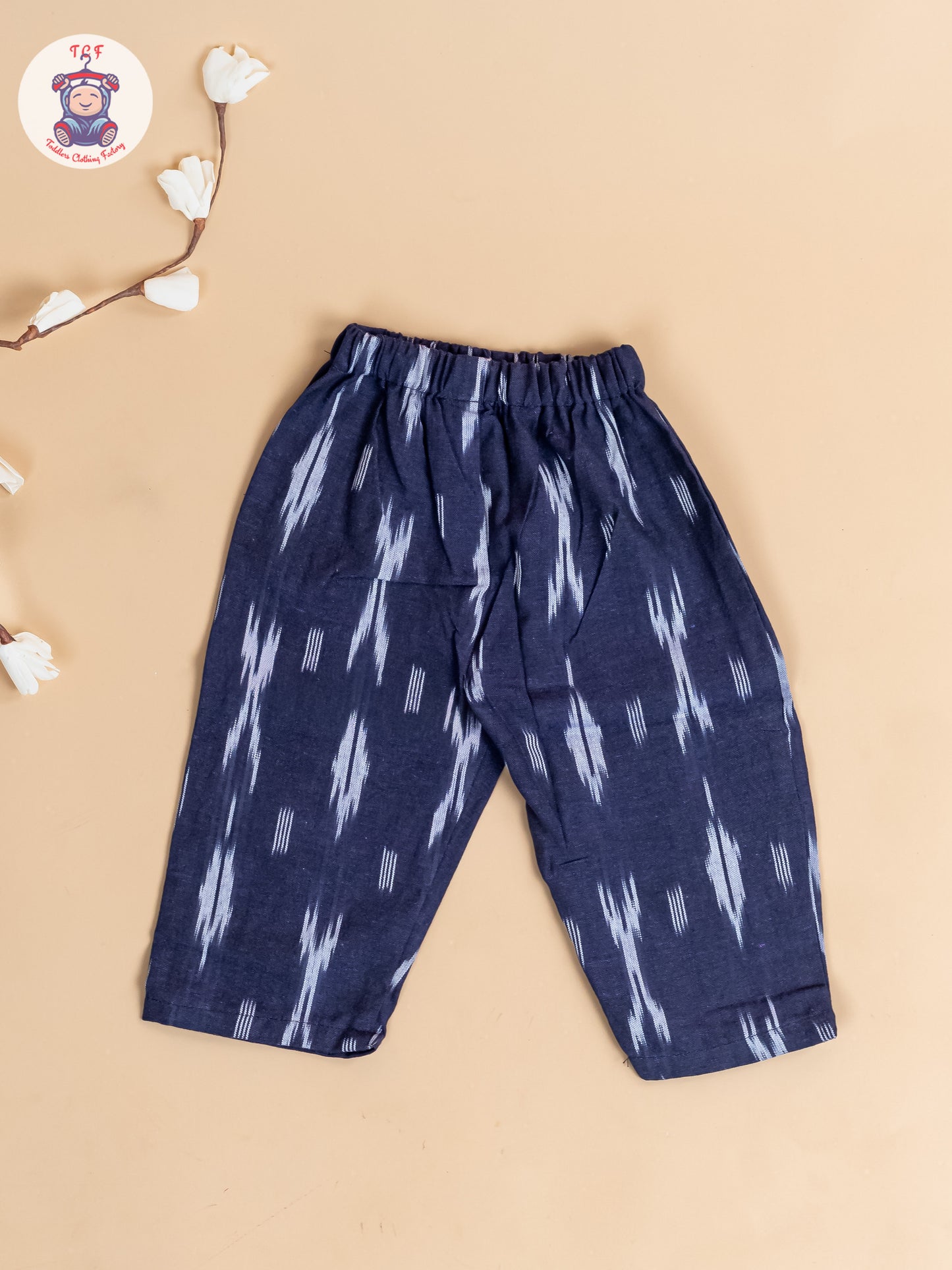 Navy Blue - Girls Readymade Ikat Co-ords Sets