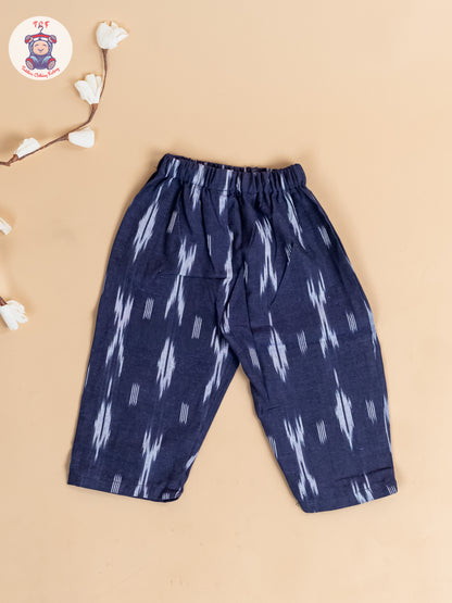 Navy Blue - Girls Readymade Ikat Co-ords Sets