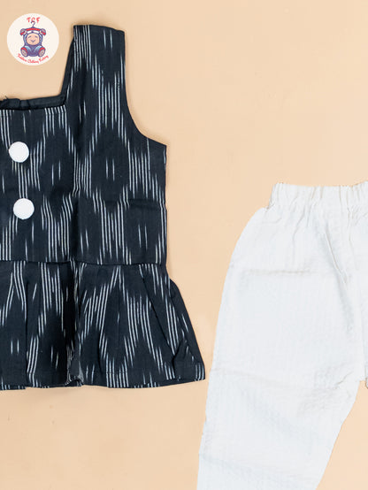 Black & White - Girls Readymade Ikat Co-ords Sets