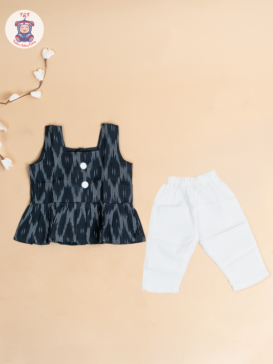 Black & White - Girls Readymade Ikat Co-ords Sets