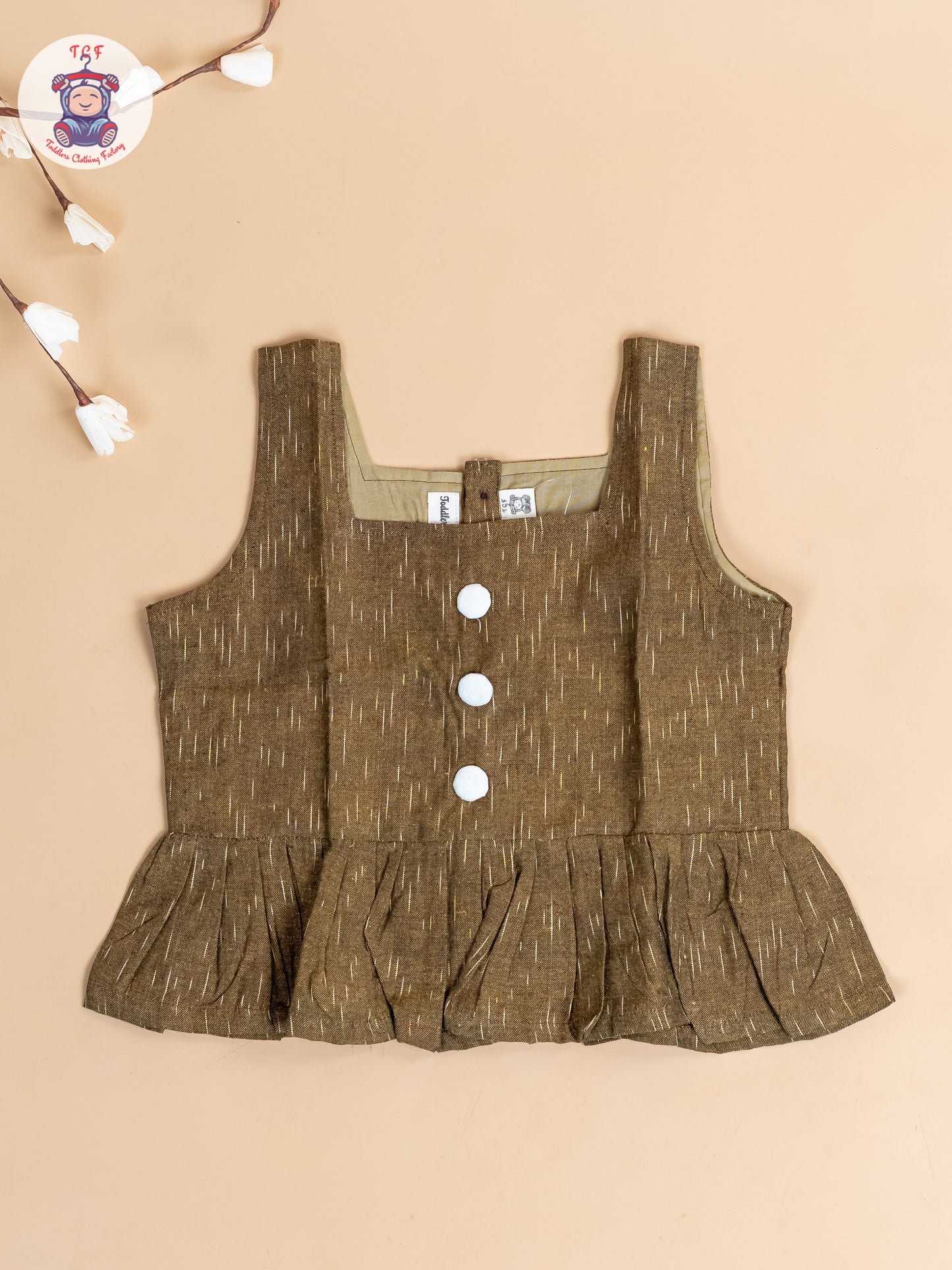 Light Green & White - Girls Readymade Ikat Co-ords Sets