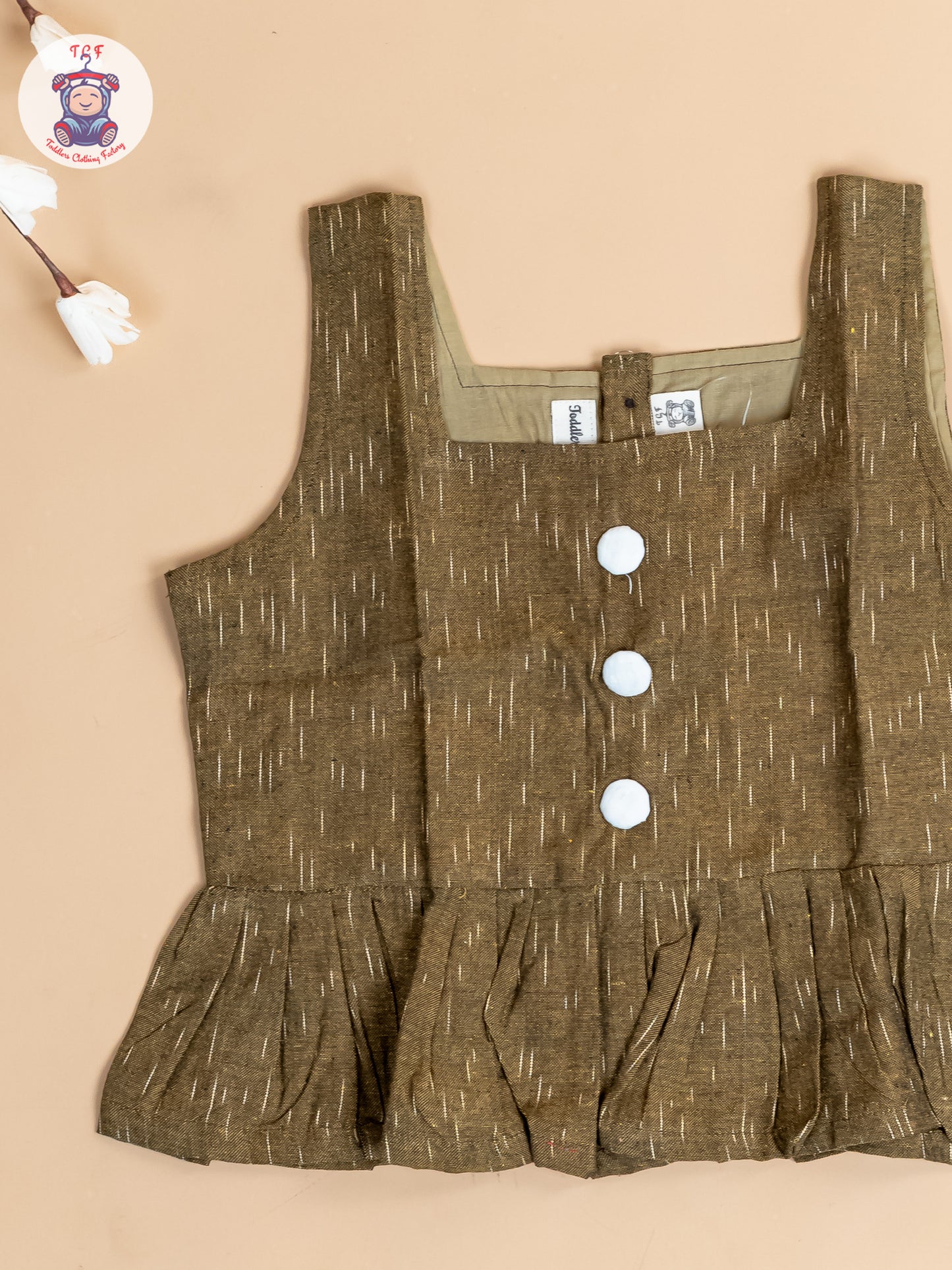 Light Green & White - Girls Readymade Ikat Co-ords Sets