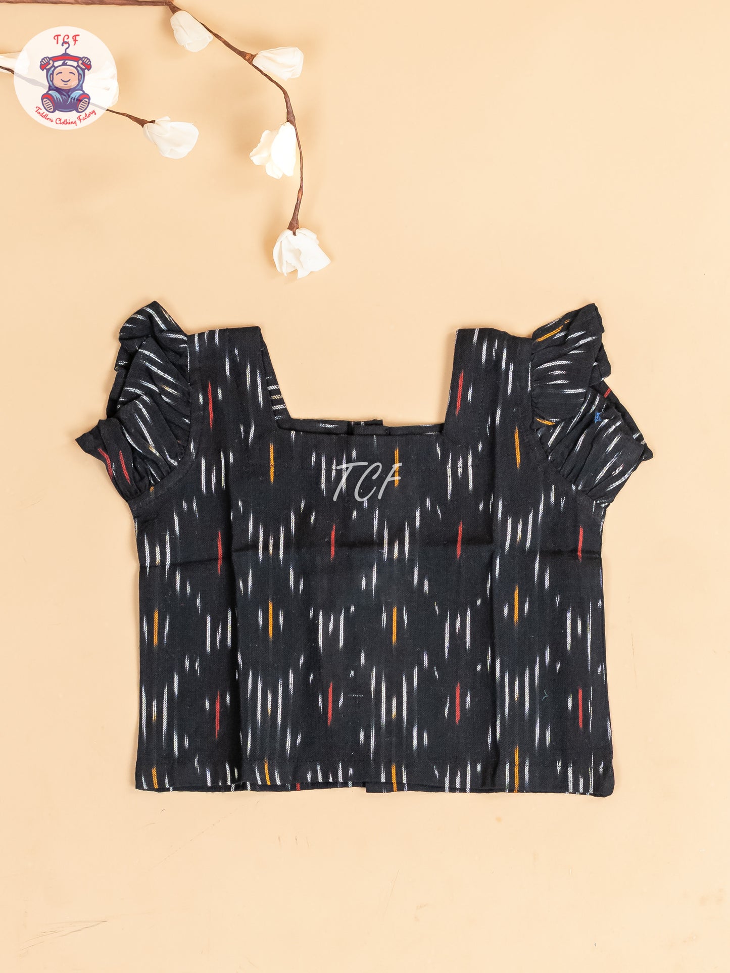 Black - Girls Readymade Ikat Co-ords Sets