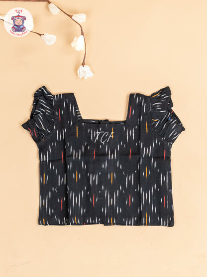 Black - Girls Readymade Ikat Co-ords Sets