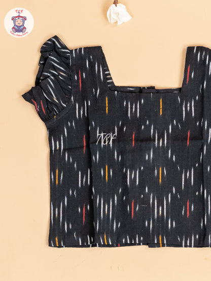 Black - Girls Readymade Ikat Co-ords Sets