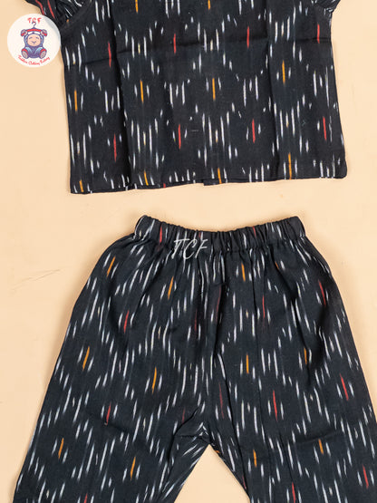 Black - Girls Readymade Ikat Co-ords Sets