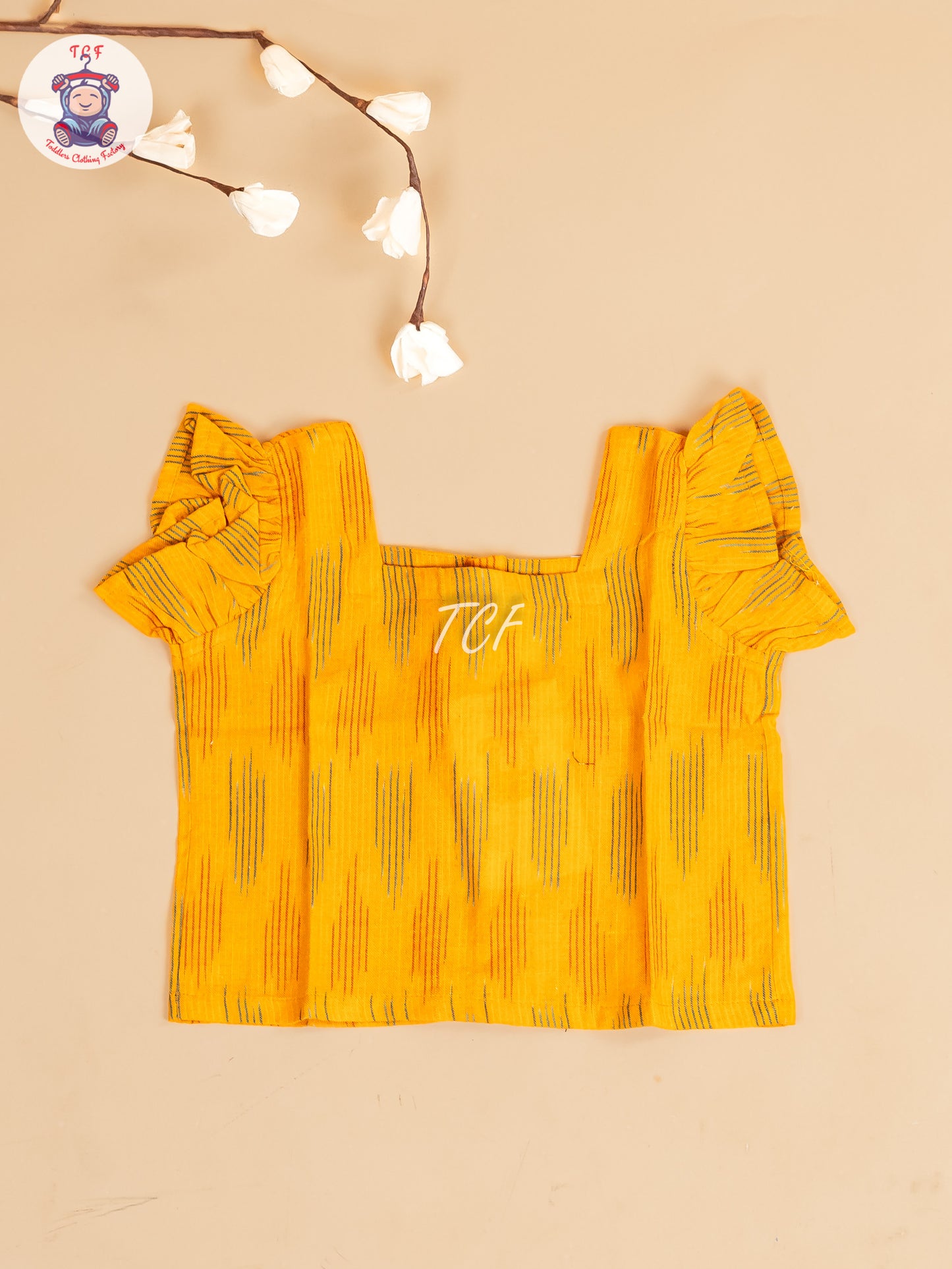 Yellow - Girls Readymade Ikat Co-ords Sets