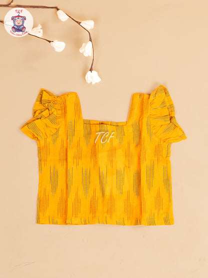 Yellow - Girls Readymade Ikat Co-ords Sets