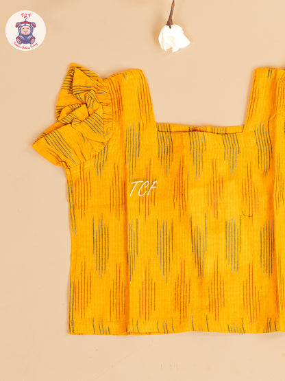Yellow - Girls Readymade Ikat Co-ords Sets