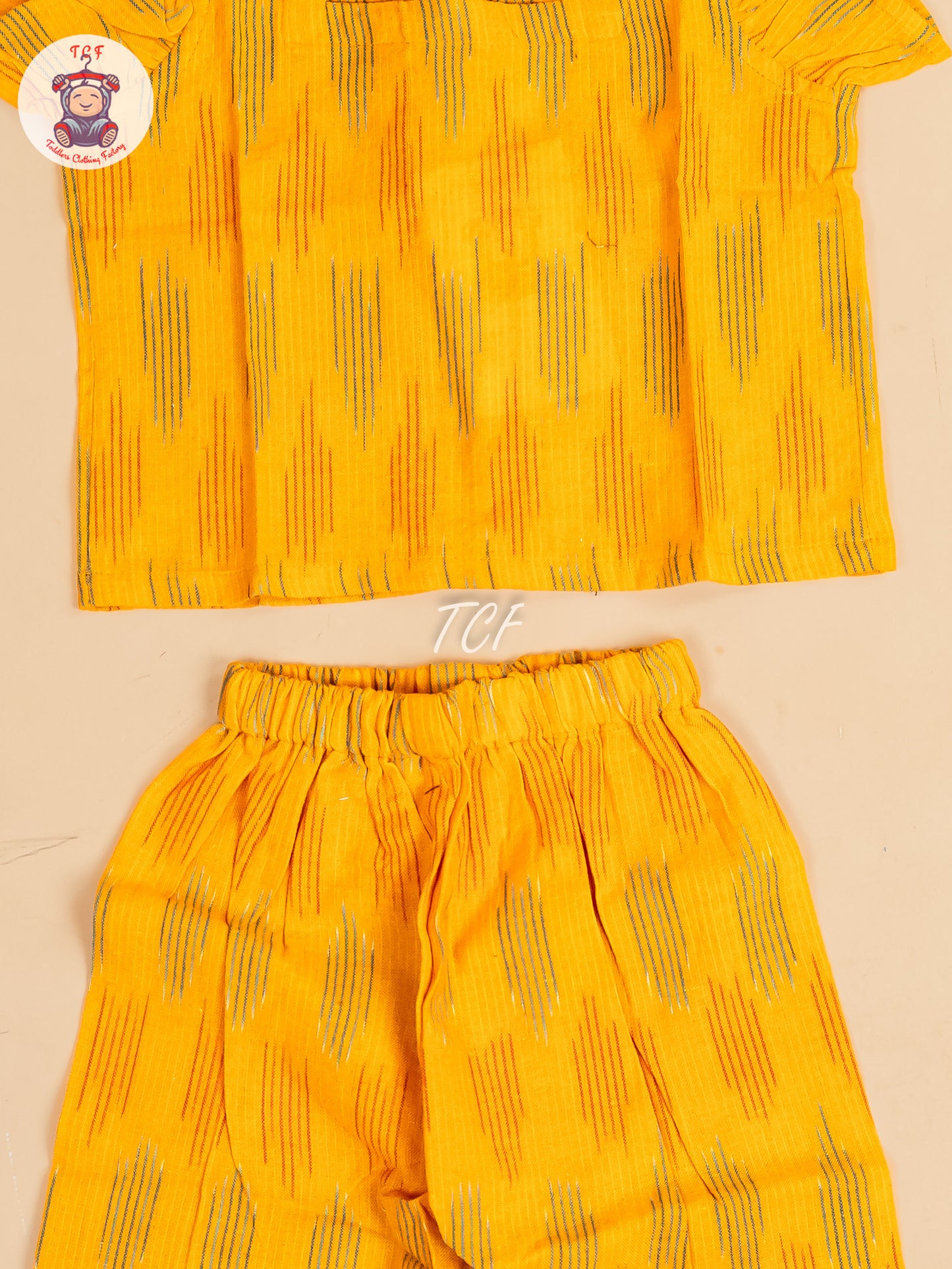 Yellow - Girls Readymade Ikat Co-ords Sets