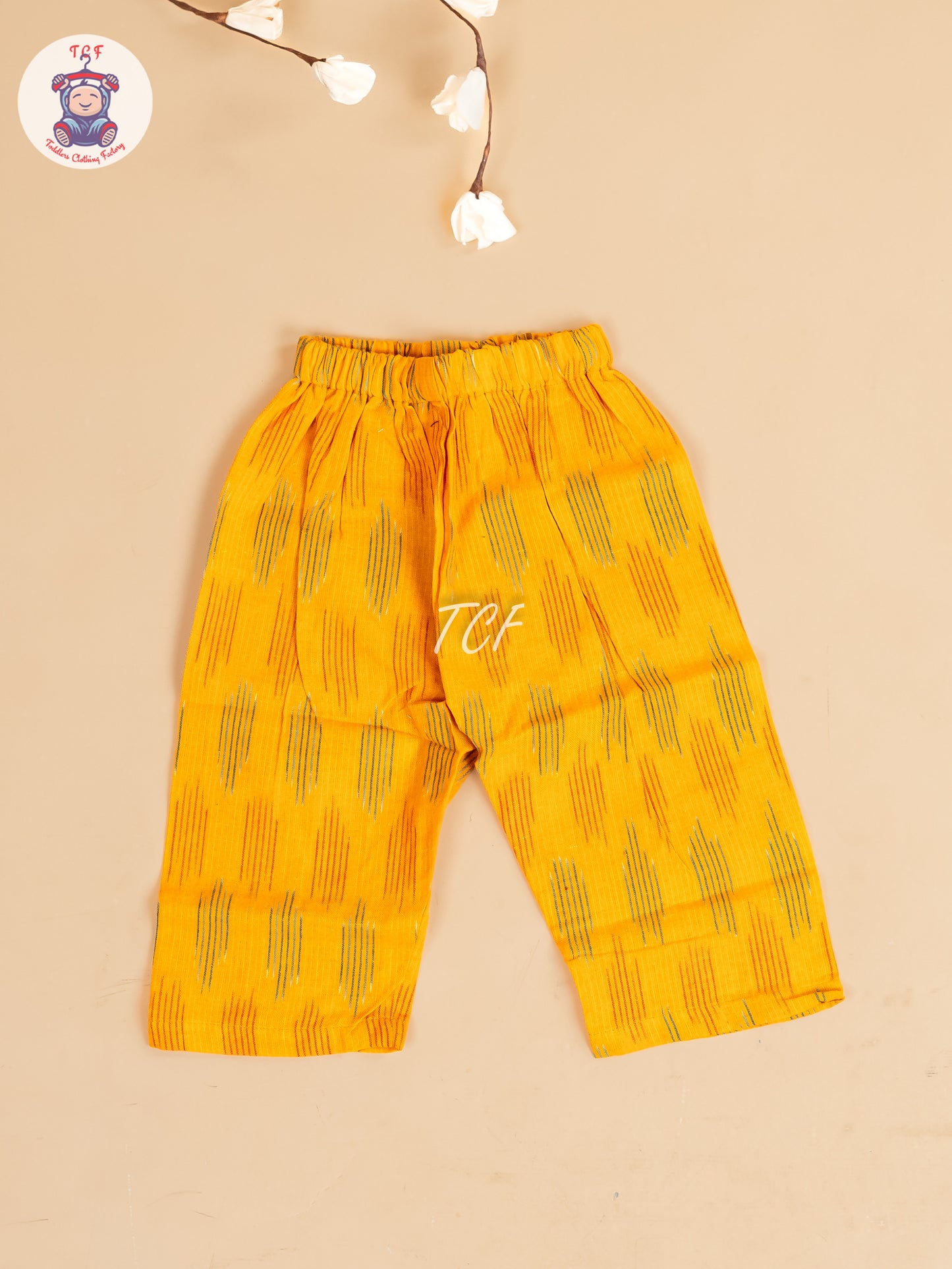 Yellow - Girls Readymade Ikat Co-ords Sets