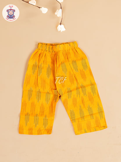 Yellow - Girls Readymade Ikat Co-ords Sets