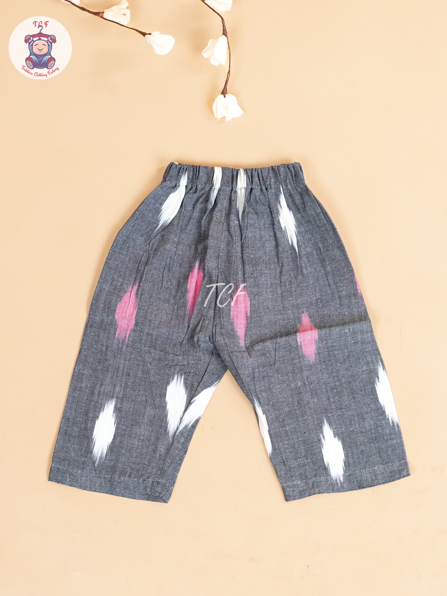 Grey - Girls Readymade Ikat Pyjama Sets