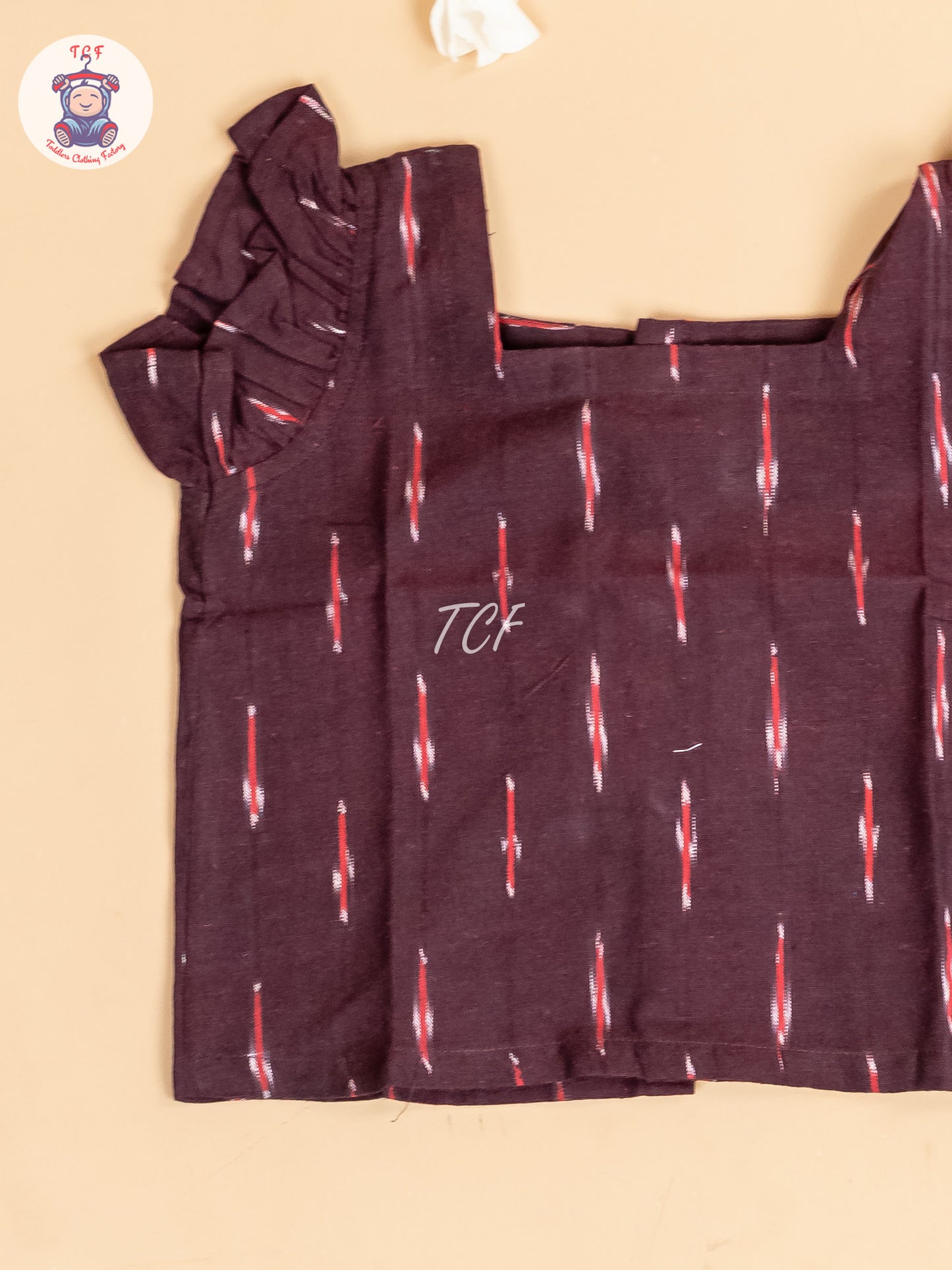 Maroon - Girls Readymade Ikat Pyjama Sets