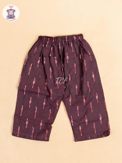 Maroon - Girls Readymade Ikat Pyjama Sets