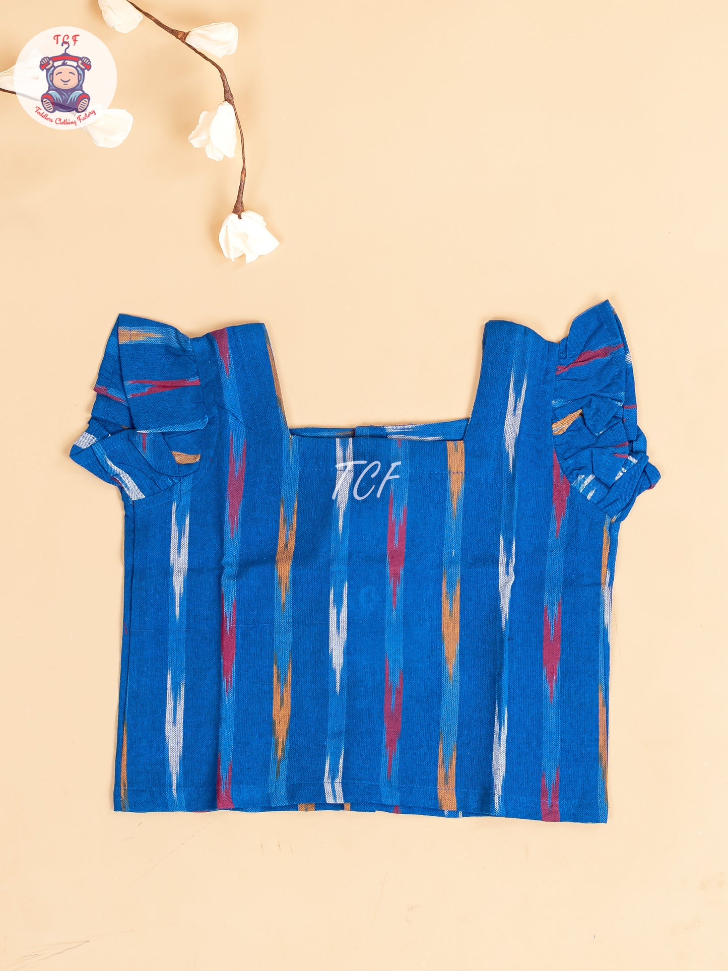Royal Blue - Girls Readymade Ikat Pyjama Sets