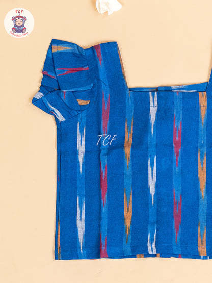 Royal Blue - Girls Readymade Ikat Pyjama Sets
