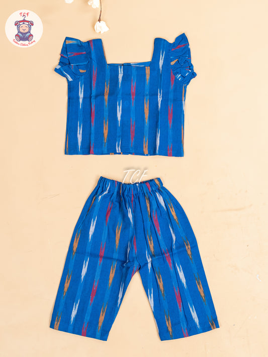 Royal Blue - Girls Readymade Ikat Pyjama Sets