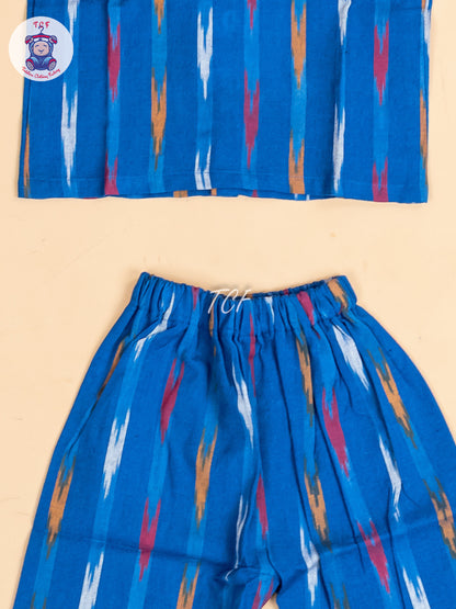 Royal Blue - Girls Readymade Ikat Pyjama Sets