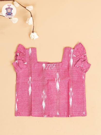Pink - Girls Readymade Ikat Pyjama Sets