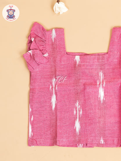 Pink - Girls Readymade Ikat Pyjama Sets