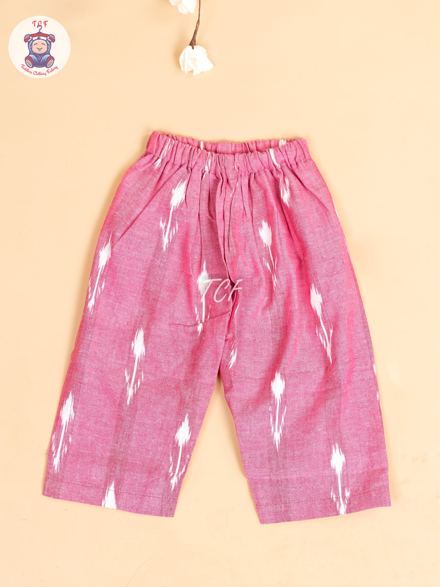 Pink - Girls Readymade Ikat Pyjama Sets