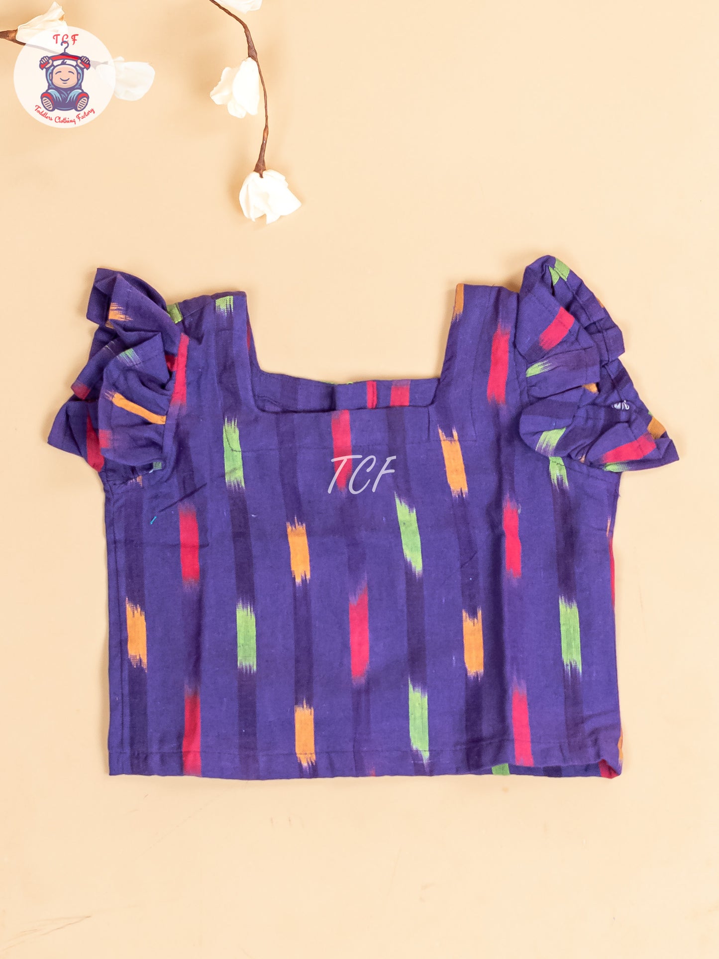 Purple - Girls Readymade Ikat Pyjama Sets