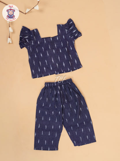 Purple - Girls Readymade Ikat Pyjama Sets