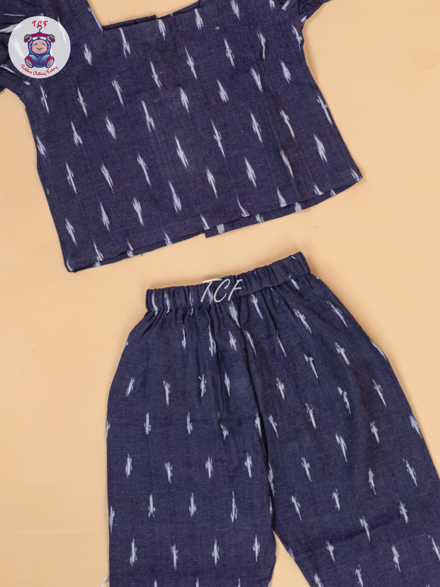 Purple - Girls Readymade Ikat Pyjama Sets