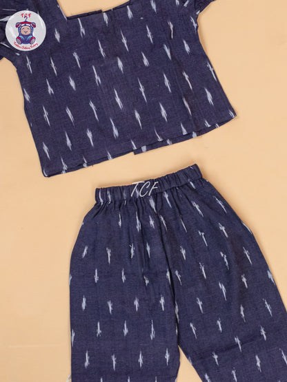 Purple - Girls Readymade Ikat Pyjama Sets